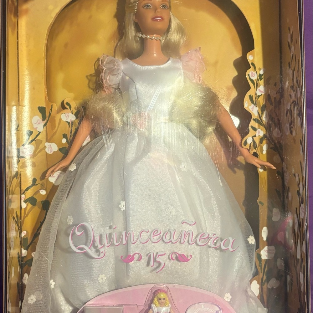 Quinceañera 15 Doll in White Dress